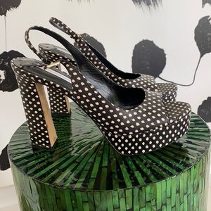 Animal Print DVF Leather Slingback Pumps 10.5